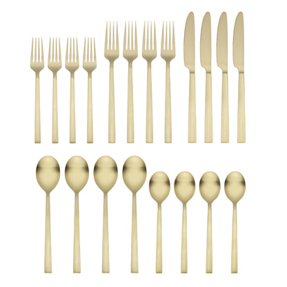 Better Homes & Gardens River Stainless Steel Flatware Set, Black Finish, 20-Piece